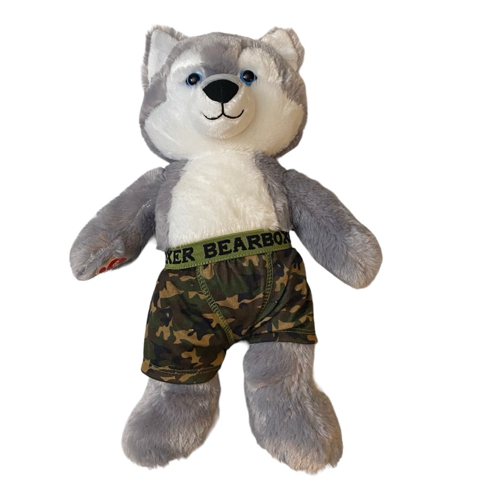Build A Bear Great Wolf Lodge Wiley Wolf Gray 16" Plush BABW Souvenir